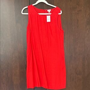 J. Crew Factory Bright Red Sleeveless Shift Dress